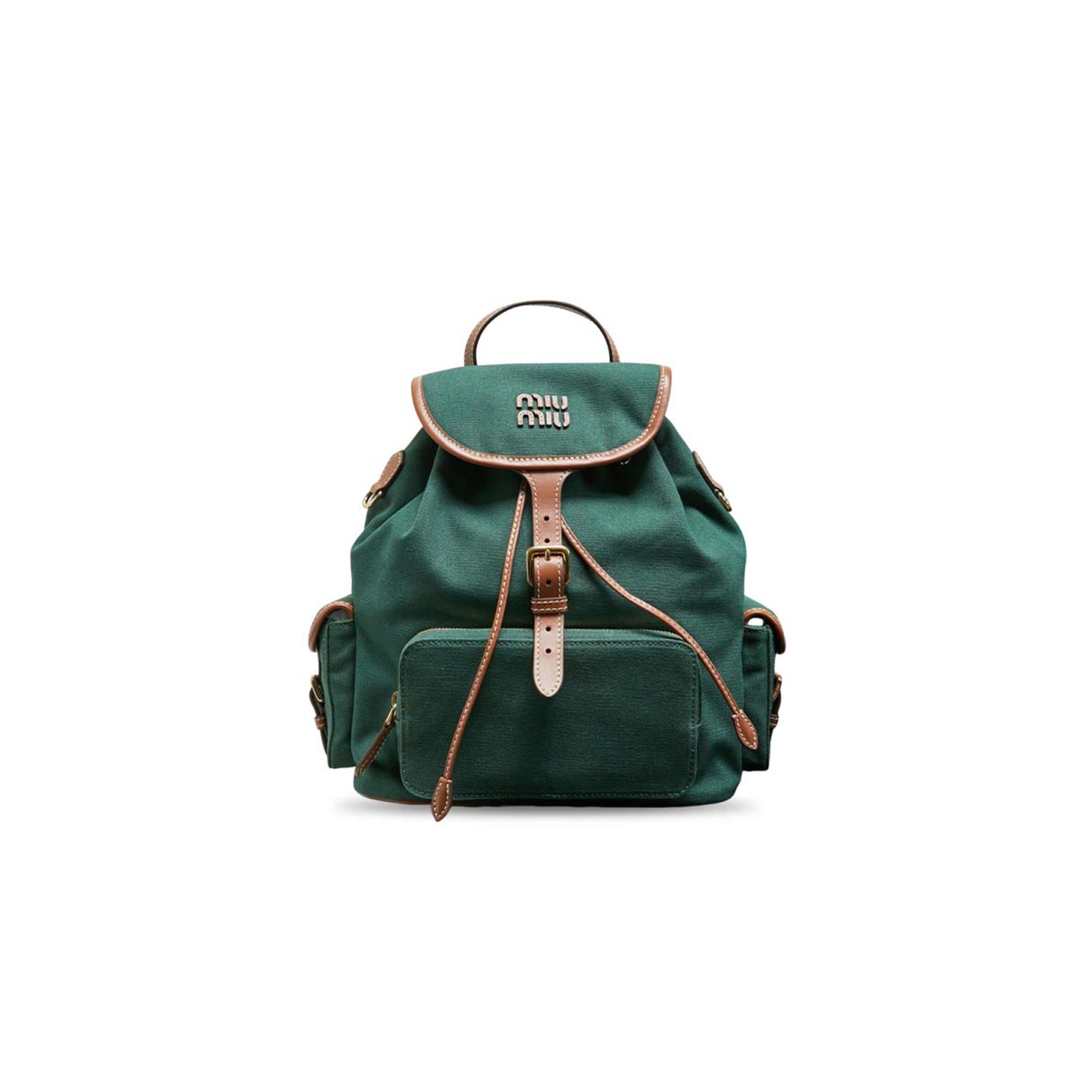 MIU MIU CANVAS AND LEATHER BACKPACK 5BZ042 (29.5*25*12.5cm)